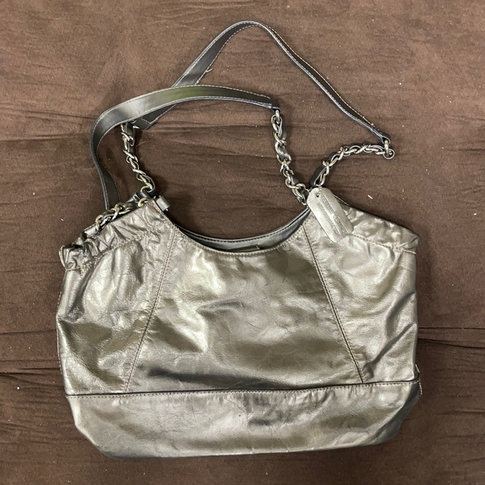 Anne Klein metallic Leather Handbag